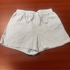 NA-KD Linen Blend Striped Womens Shorts Size 36 Summer Comfort Drawstring Detail